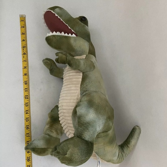 Hug Fun T Rex Dinosaur Green Plush Stuffed Animal 20"Teeth Claws Jurassic Era - Picture 4 of 5